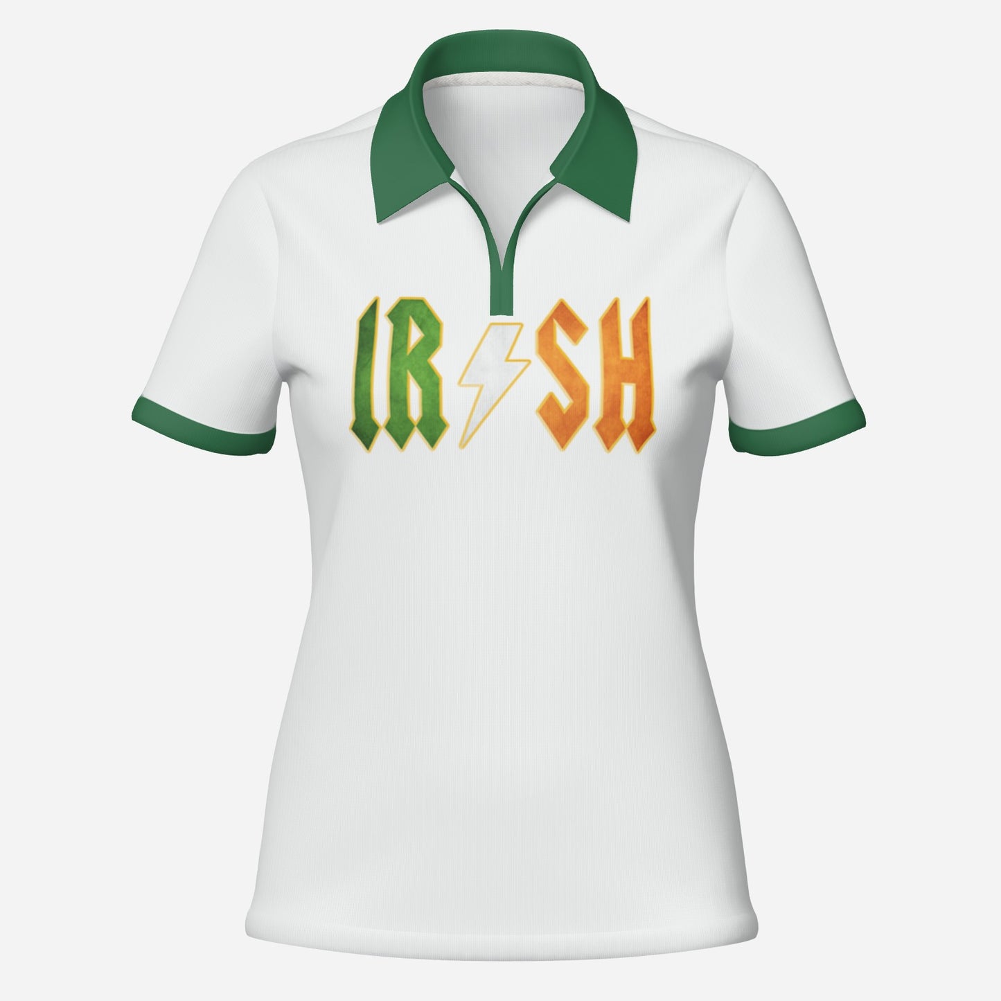 AC/DC Inspired IR/SH Women's Tennis/Golf Shirt - White