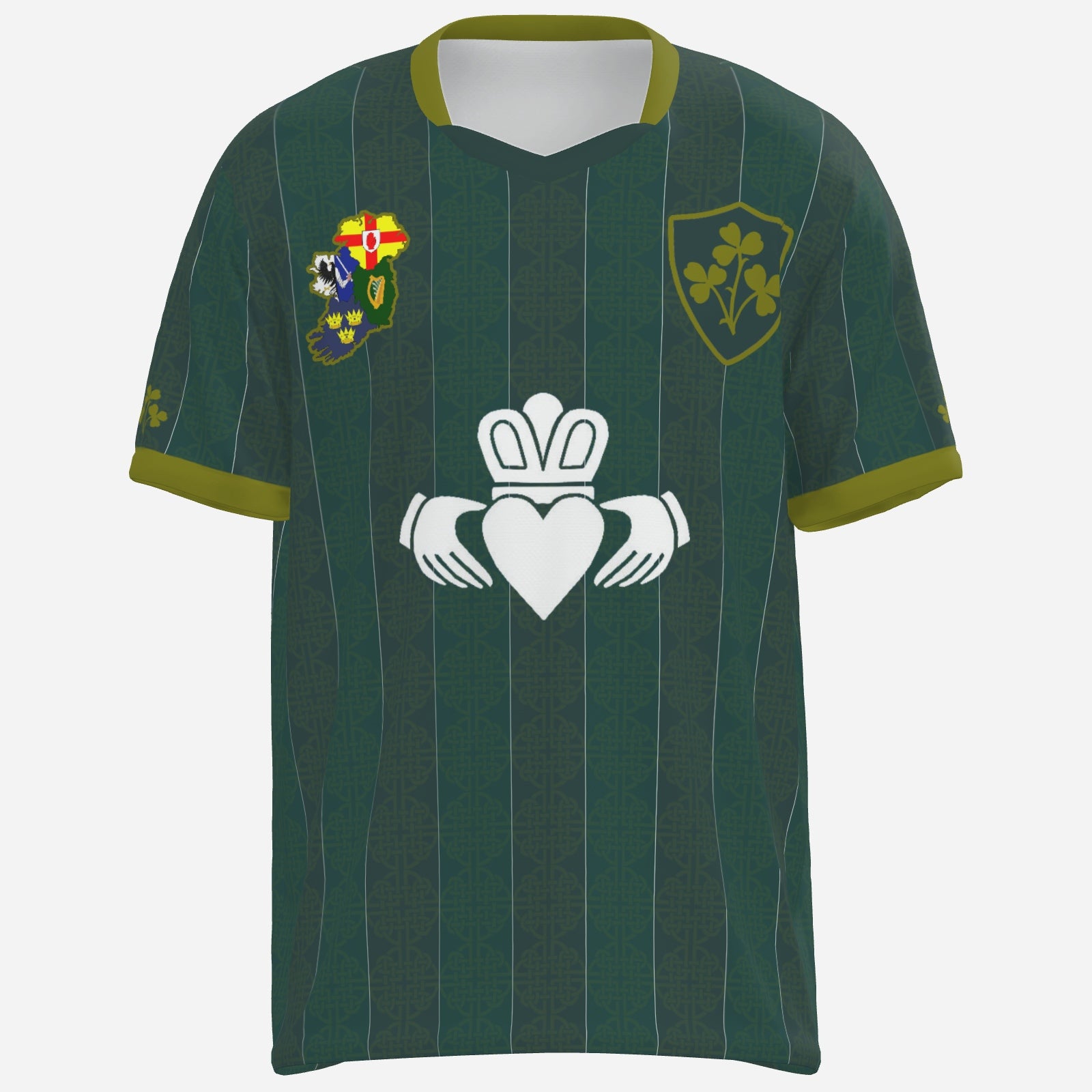 Claddagh shirt with gold trim