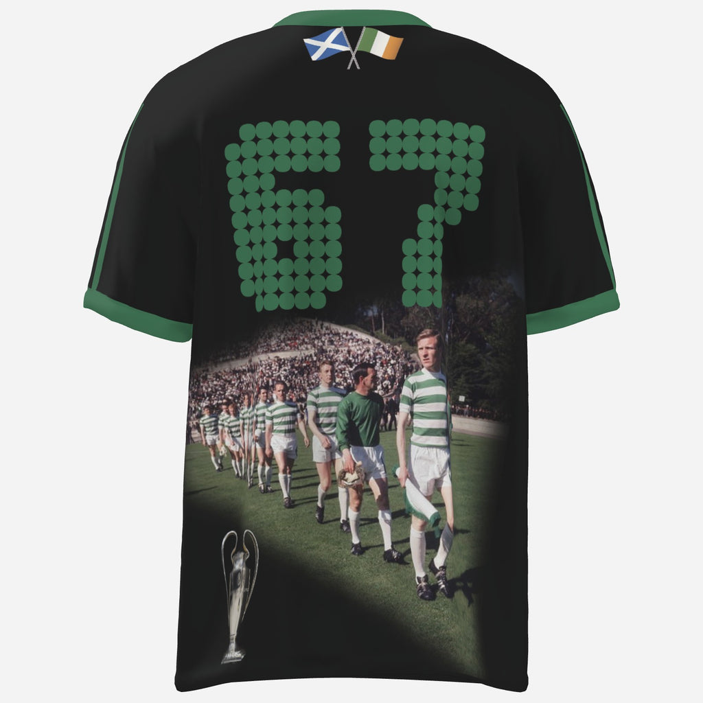 Celtic Tribute Jersey – Black Edition Featuring the 1967 Lisbon Lions Honouring Legends. Celebrating Glory.