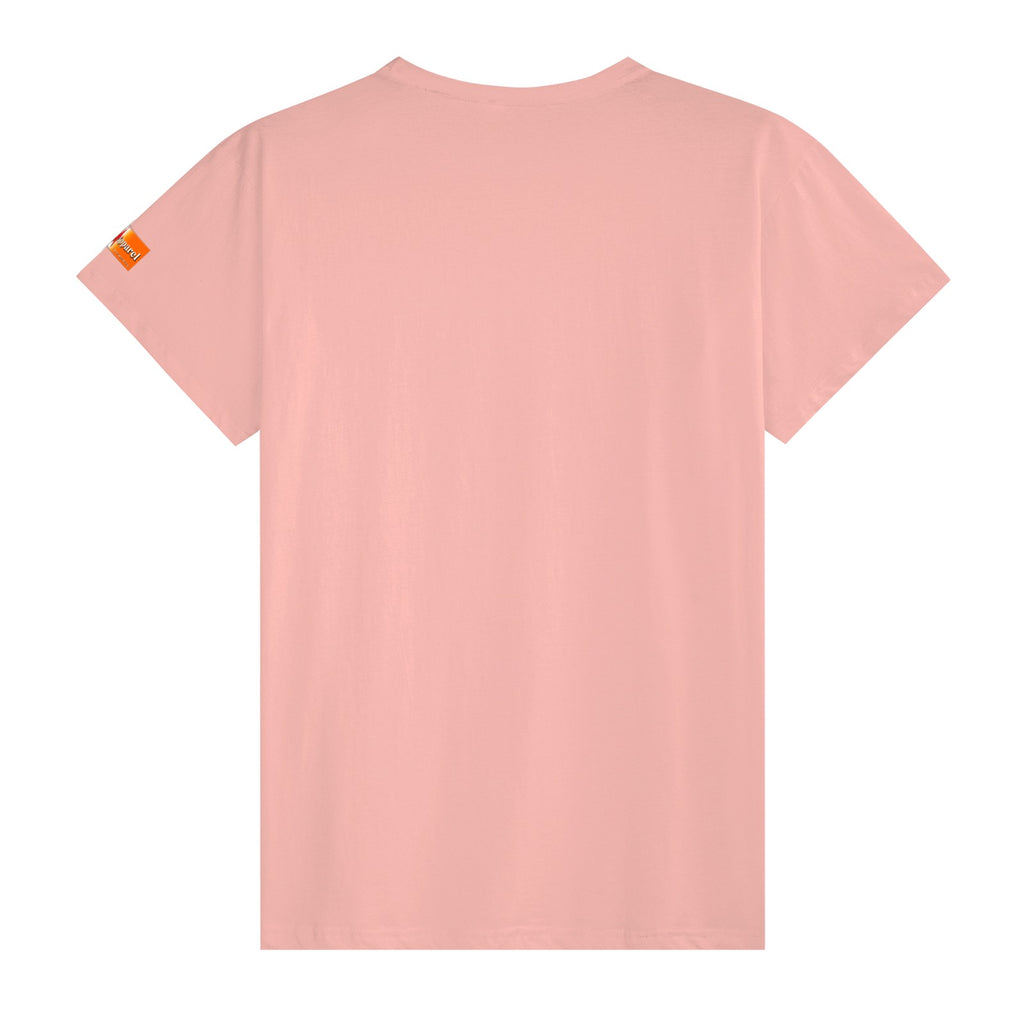 Pink T-shirt with the IRISH in AC/DC font