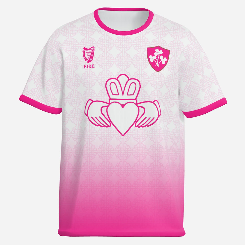 Womens Claddagh Vintage Ireland Shirt Pink Fade