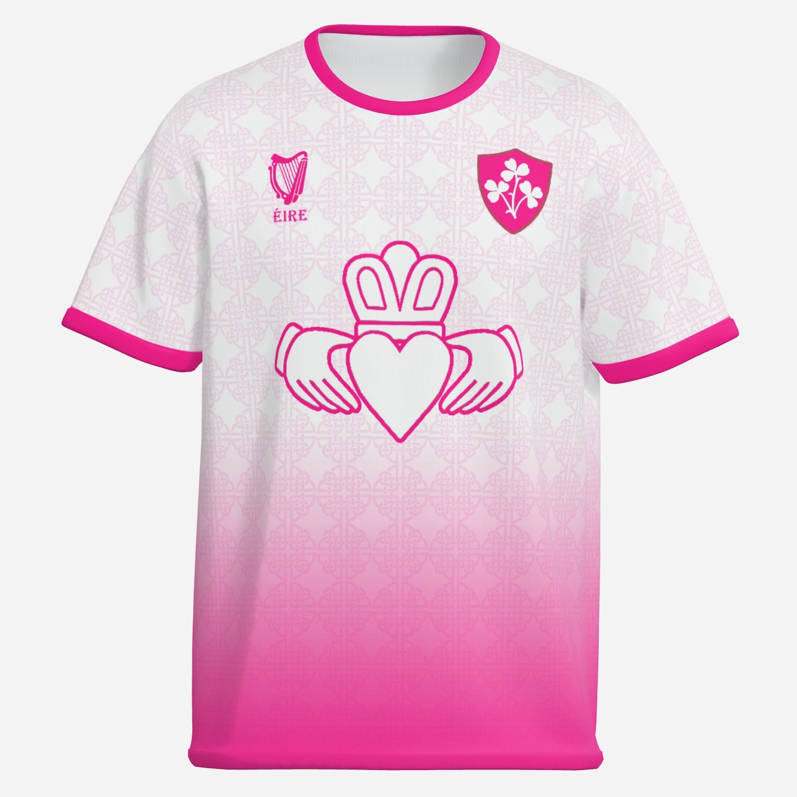 Womens Claddagh Vintage Ireland Shirt Pink Fade