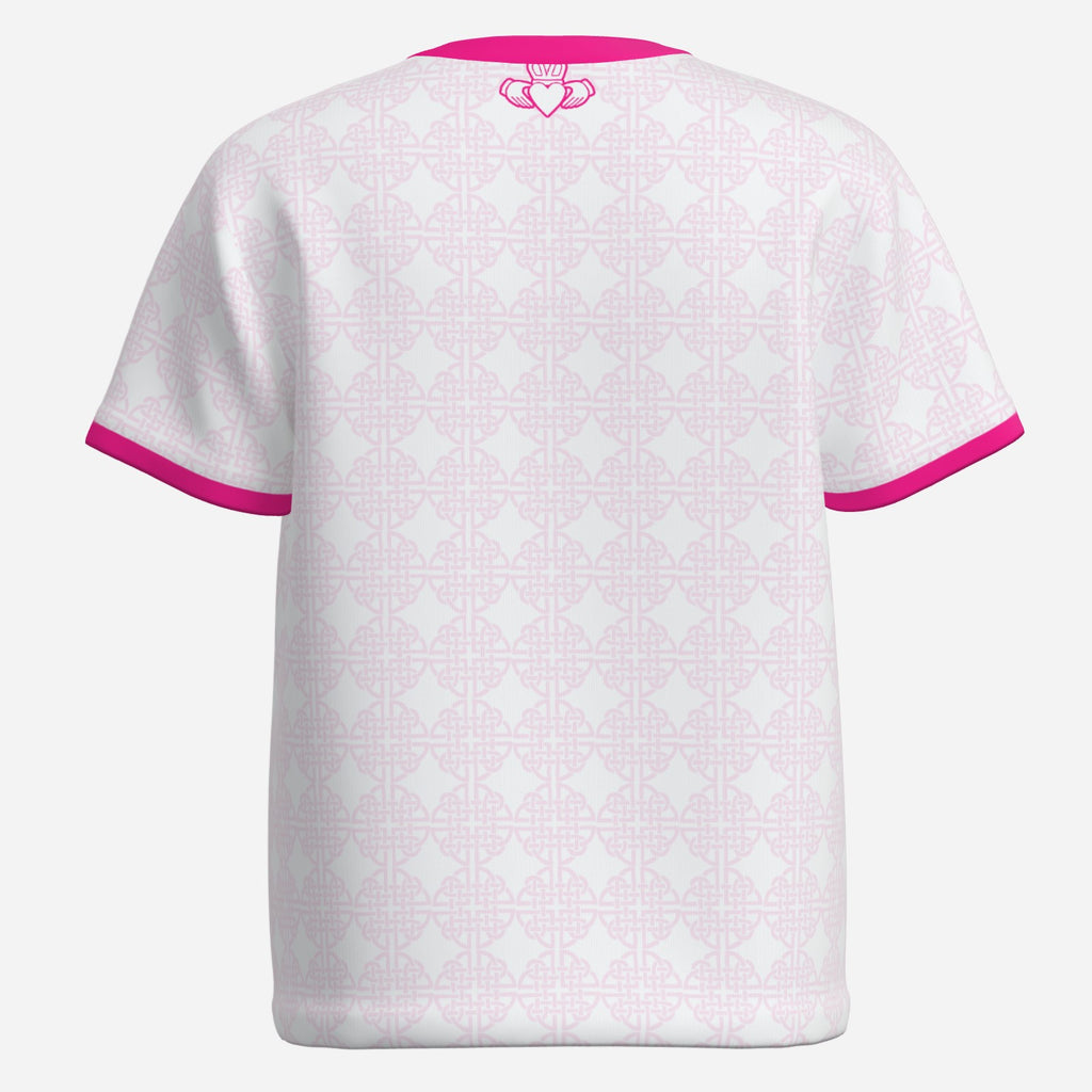 Kids Pink and White Claddagh Jersey