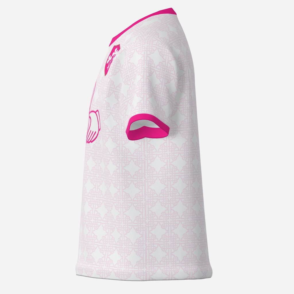 Kids Pink and White Claddagh Jersey