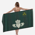 Vintage Claddagh Ireland Beach Towel