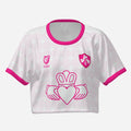 Short and Slim T-shirt, Pink/White Claddagh