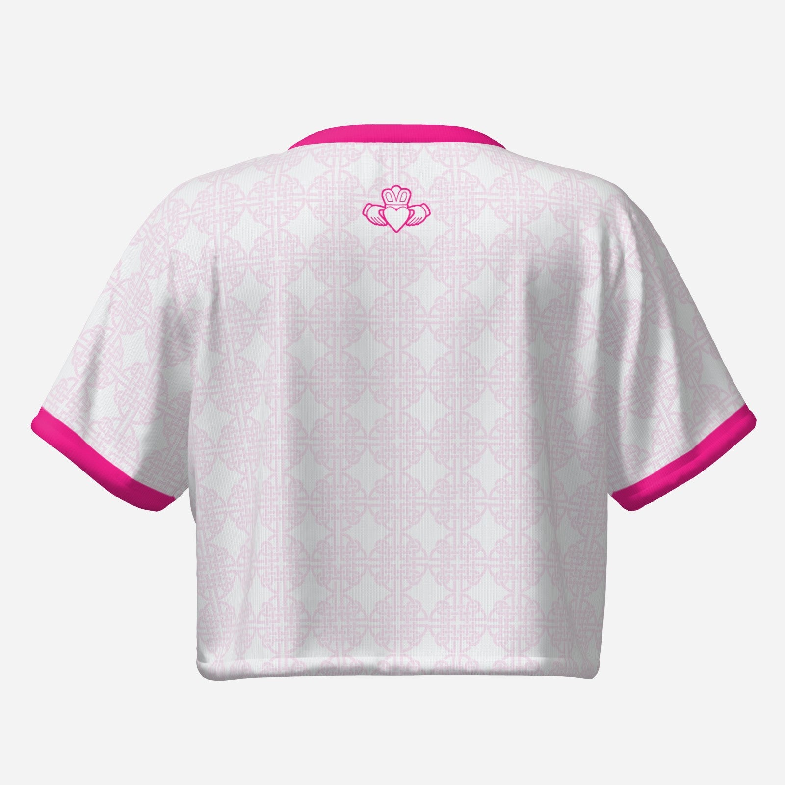 Short and Slim T-shirt, Pink/White Claddagh