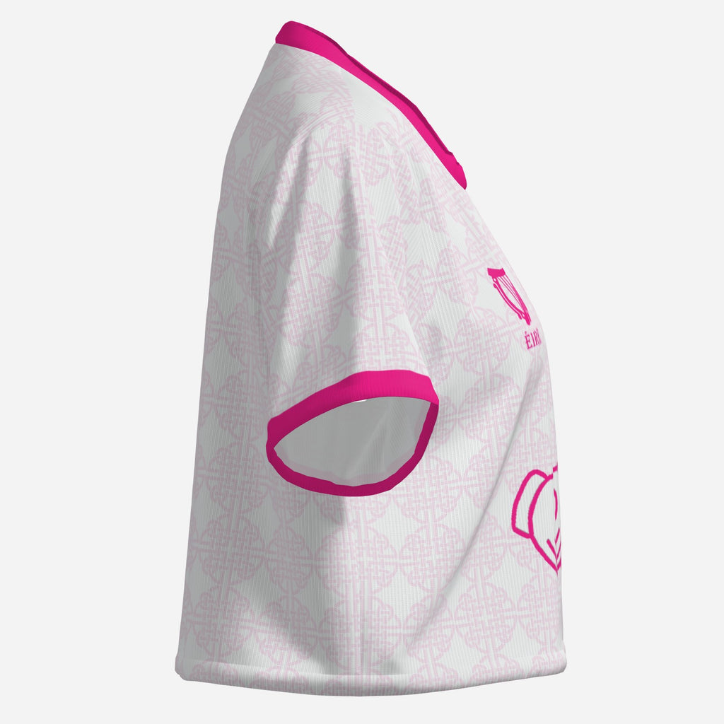 Short and Slim T-shirt, Pink/White Claddagh