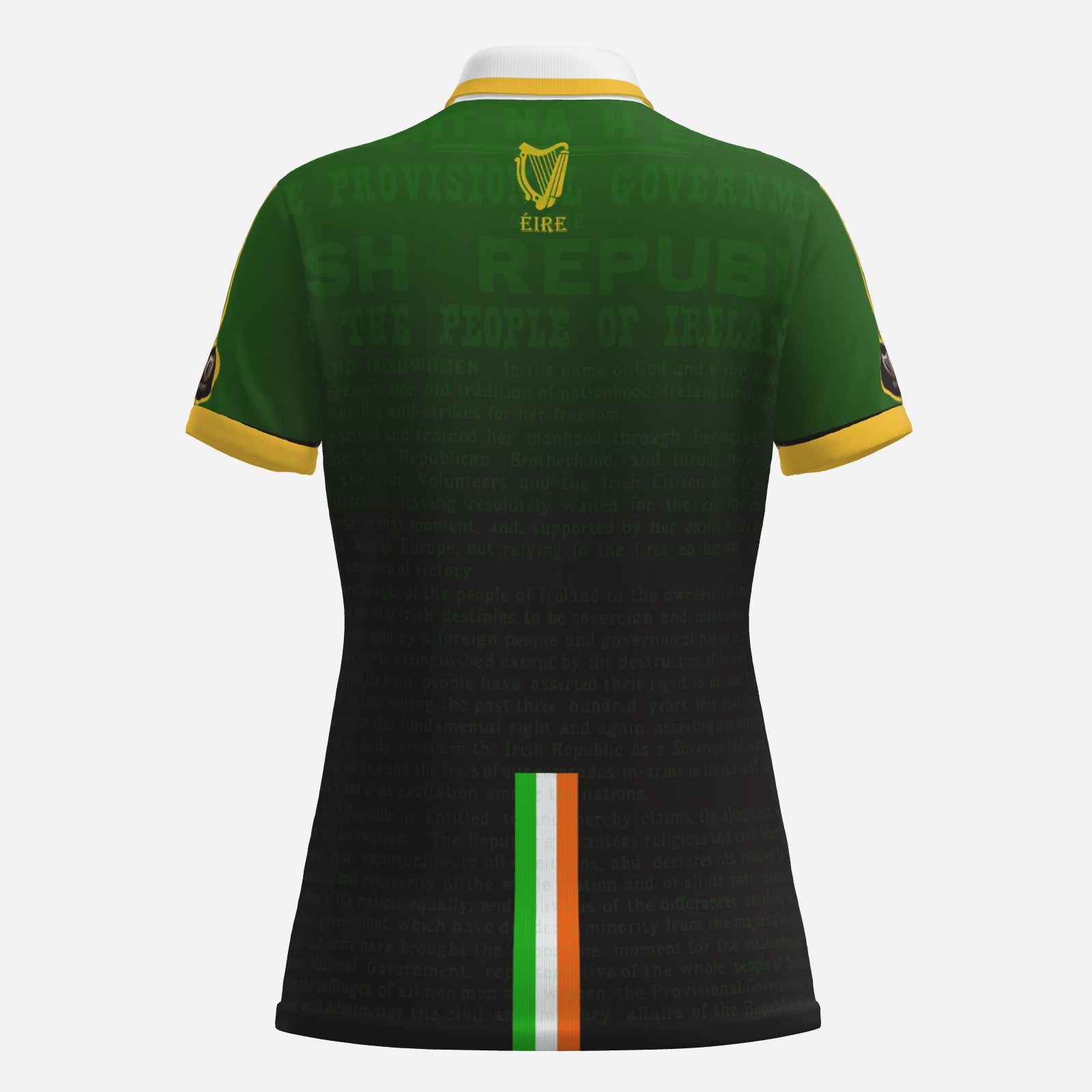 Womens Two Button Polo. Dark Green, Easter 1916