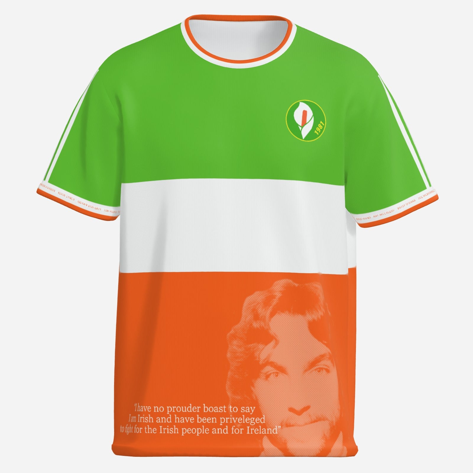 Irish Tricolour Francis Hughes Shirt, Hunger Striker Tribute