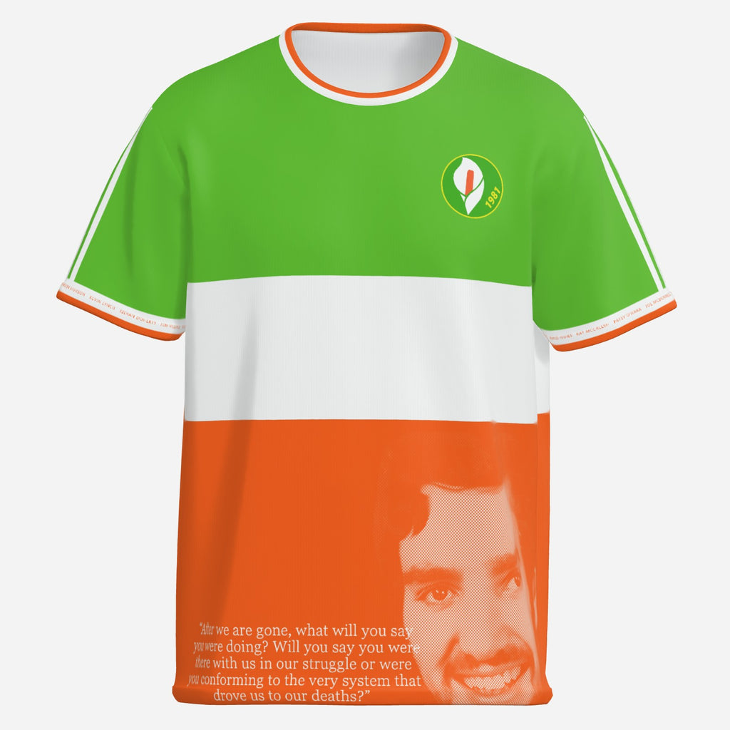 Irish Tricolour Patsy O'Hara T-Shirt - Derry Hungerstriker tribute Jersey