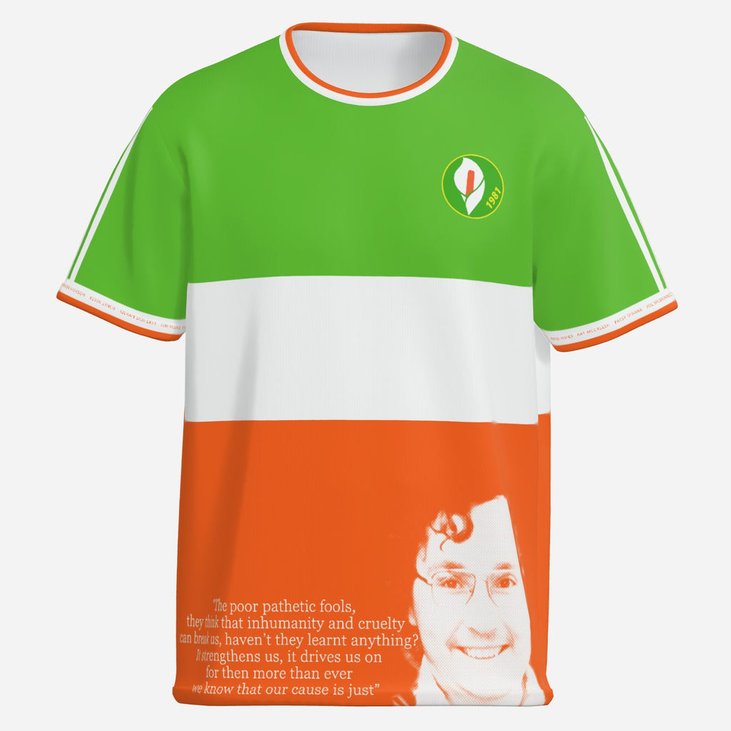 Irish Tricolour Micky Devine T-Shirt - Derry Hungerstriker Tribute Jersey