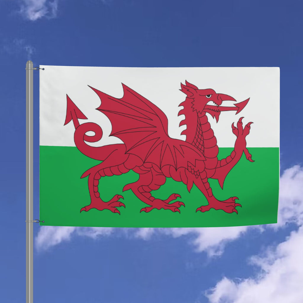 Welsh National Flag - 6ft x 4ft Double-Sided Premium Quality with Red Dragon Celebrate Welsh pride with this stunning 6ft x 4ft (72 inches x 48 inches) Welsh national flag, featuring the iconic red dr