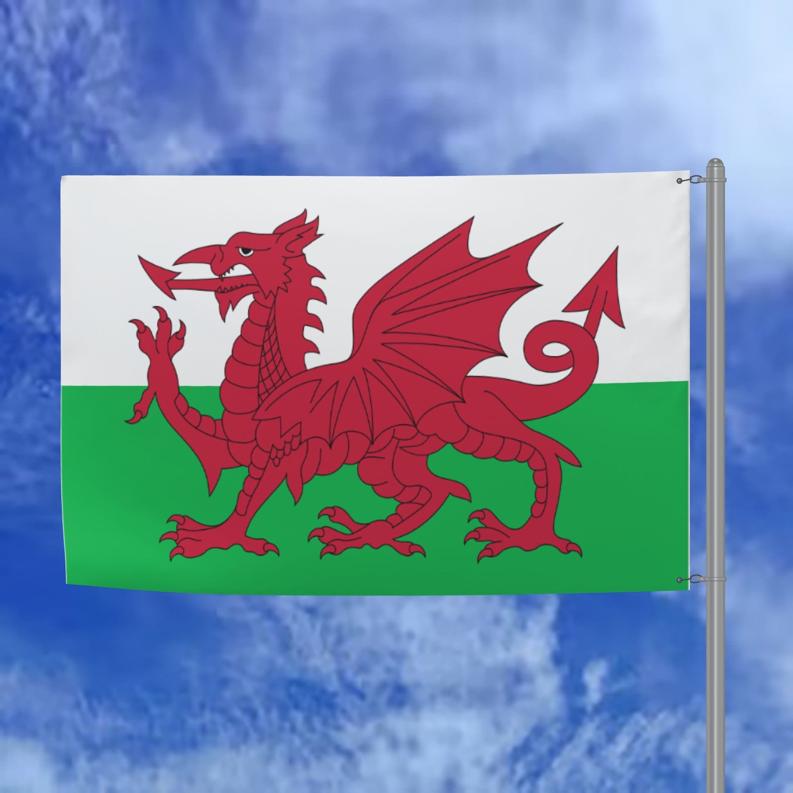Welsh National Flag - 6ft x 4ft Double-Sided Premium Quality with Red Dragon Celebrate Welsh pride with this stunning 6ft x 4ft (72 inches x 48 inches) Welsh national flag, featuring the iconic red dr