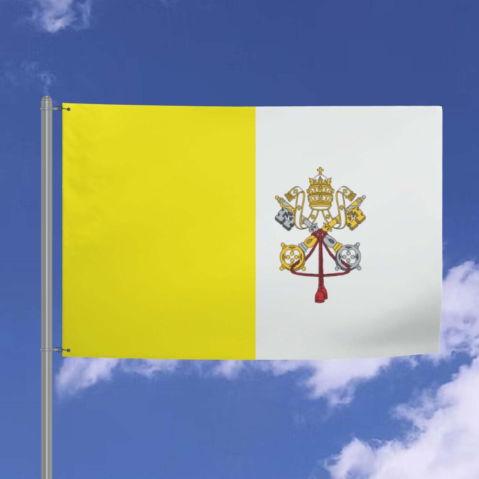 Vatican City Flag - 6ft x 4ft Double-Sided Premium Quality with Papal Emblem