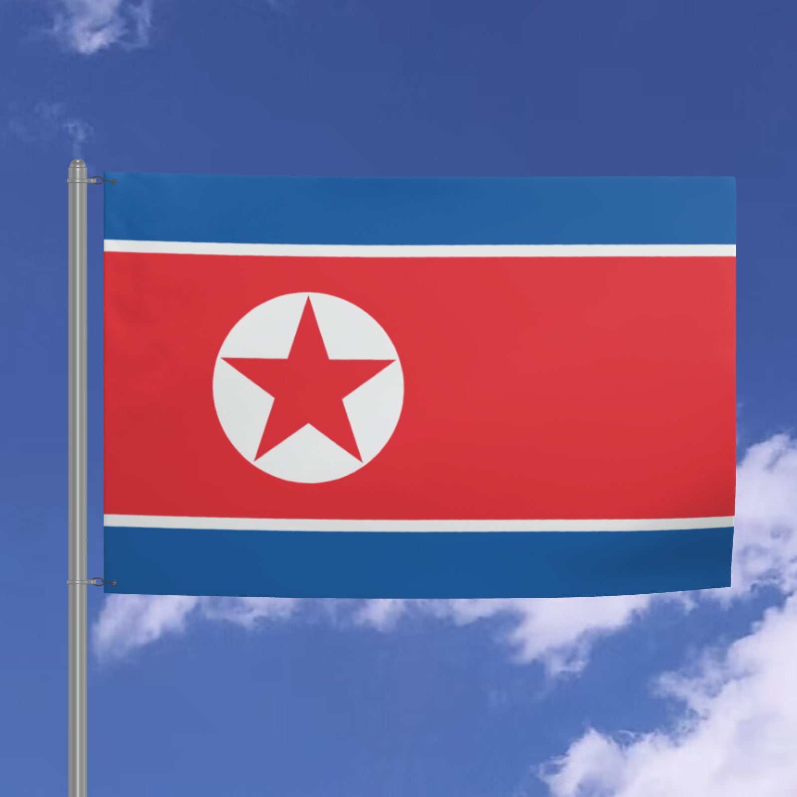 North Korean National Flag - 6ft x 4ft Double-Sided Premium Quality with Red Star