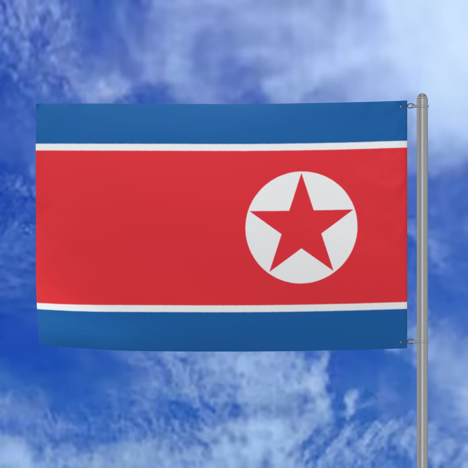 North Korean National Flag - 6ft x 4ft Double-Sided Premium Quality with Red Star