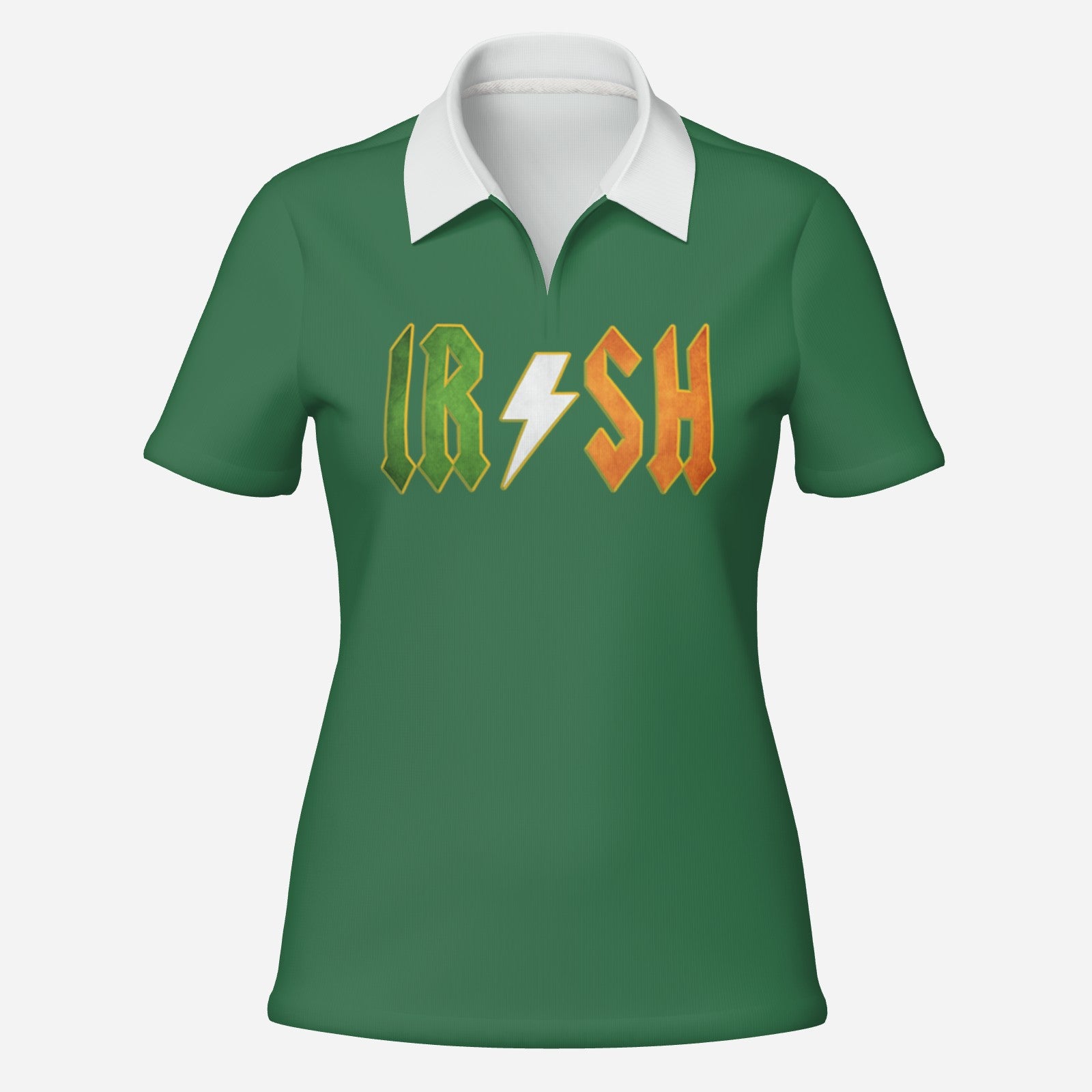 AC/DC Inspired IR/SH Women's Tennis/Golf Shirt - Green – Rebel Gear
