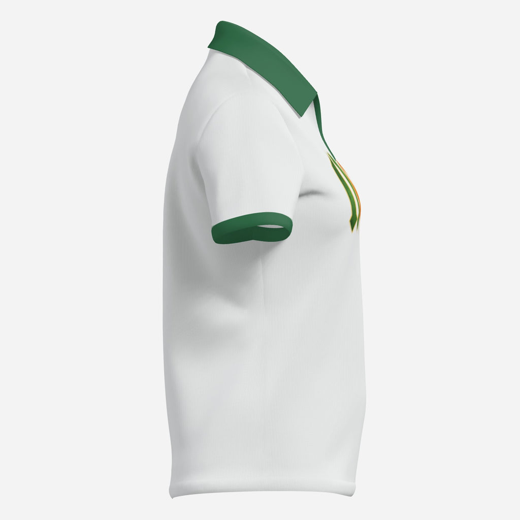 AC/DC Inspired IR/SH Women's Tennis/Golf Shirt - White