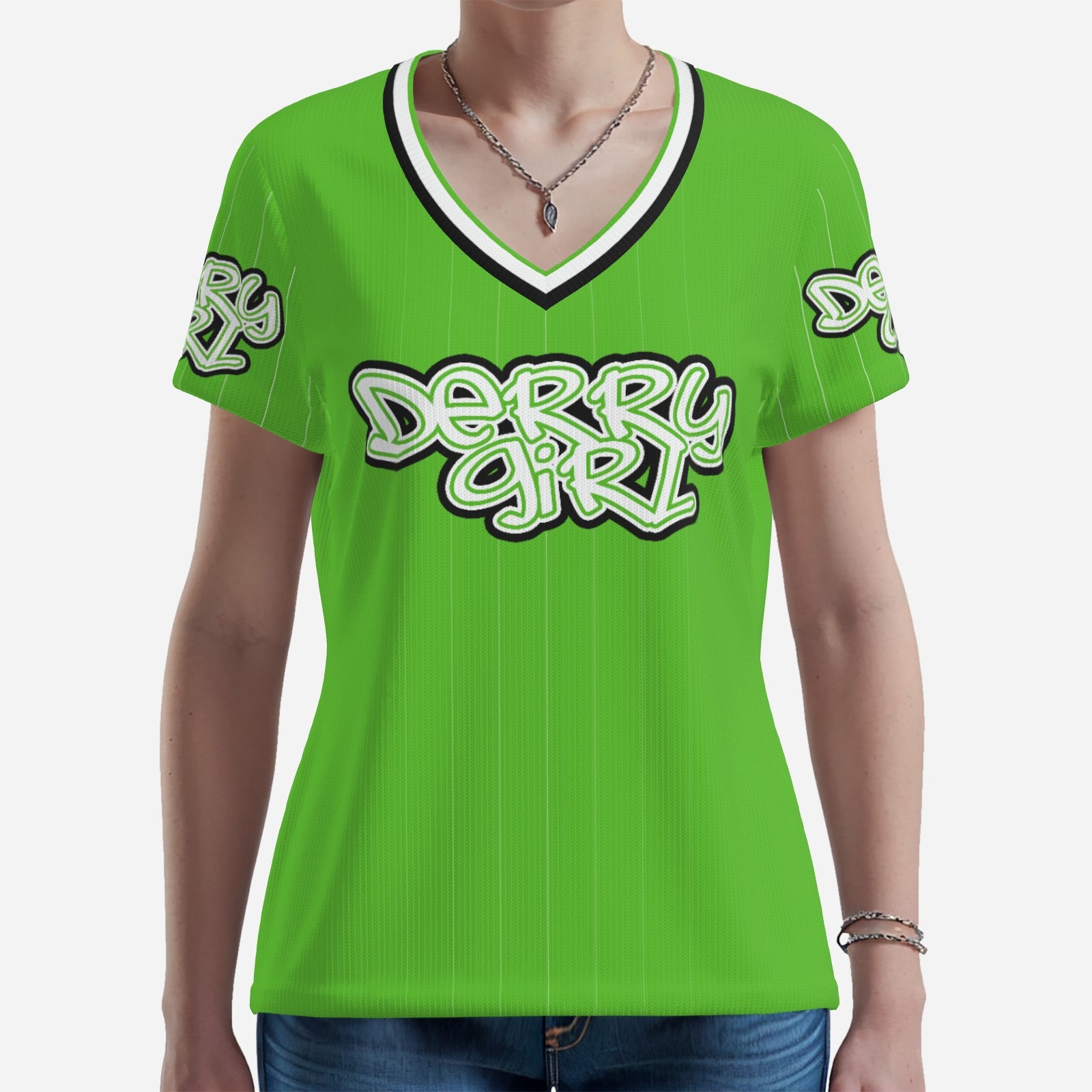 Womens Derry Girl Jersey in Green