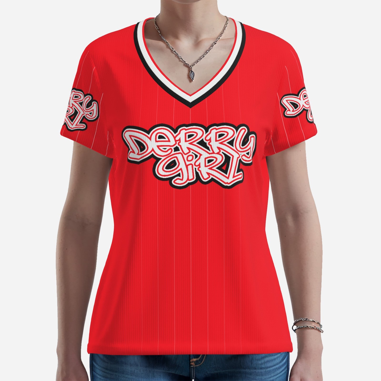 Derry Girl Baseball Jersey in Red