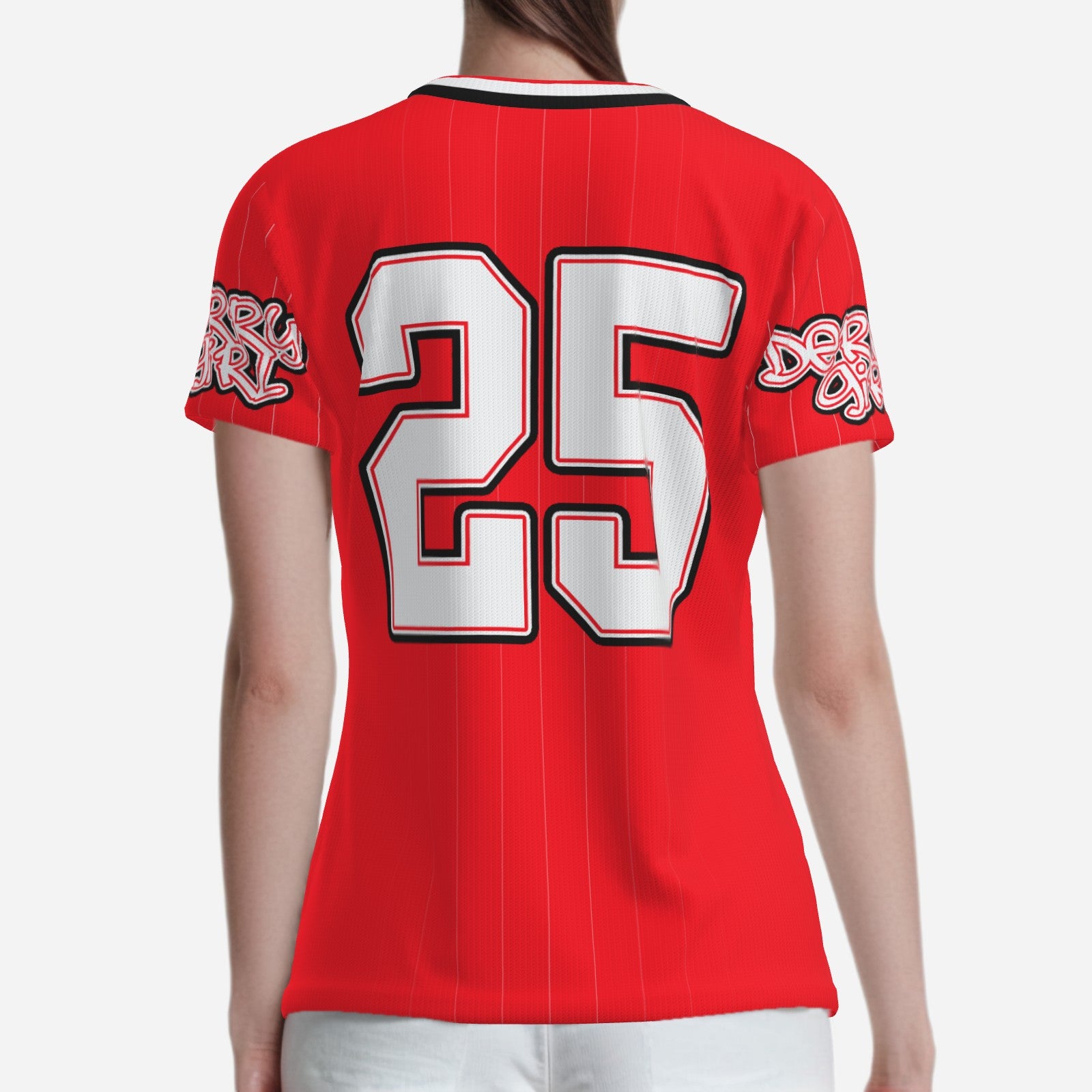 Derry Girl Baseball Jersey in Red