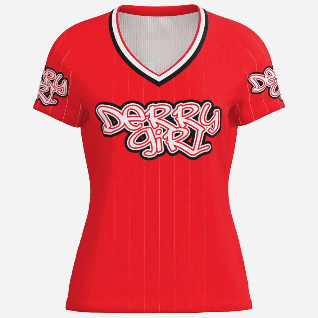 Derry Girl Baseball Jersey in Red