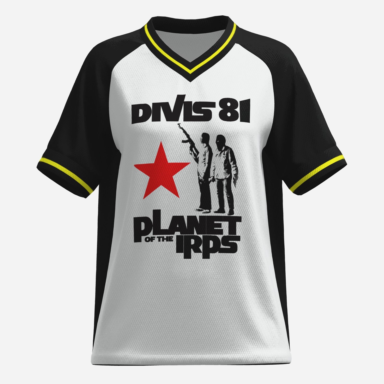 Womens V Neck Planet of the Irps Mesh Jersey