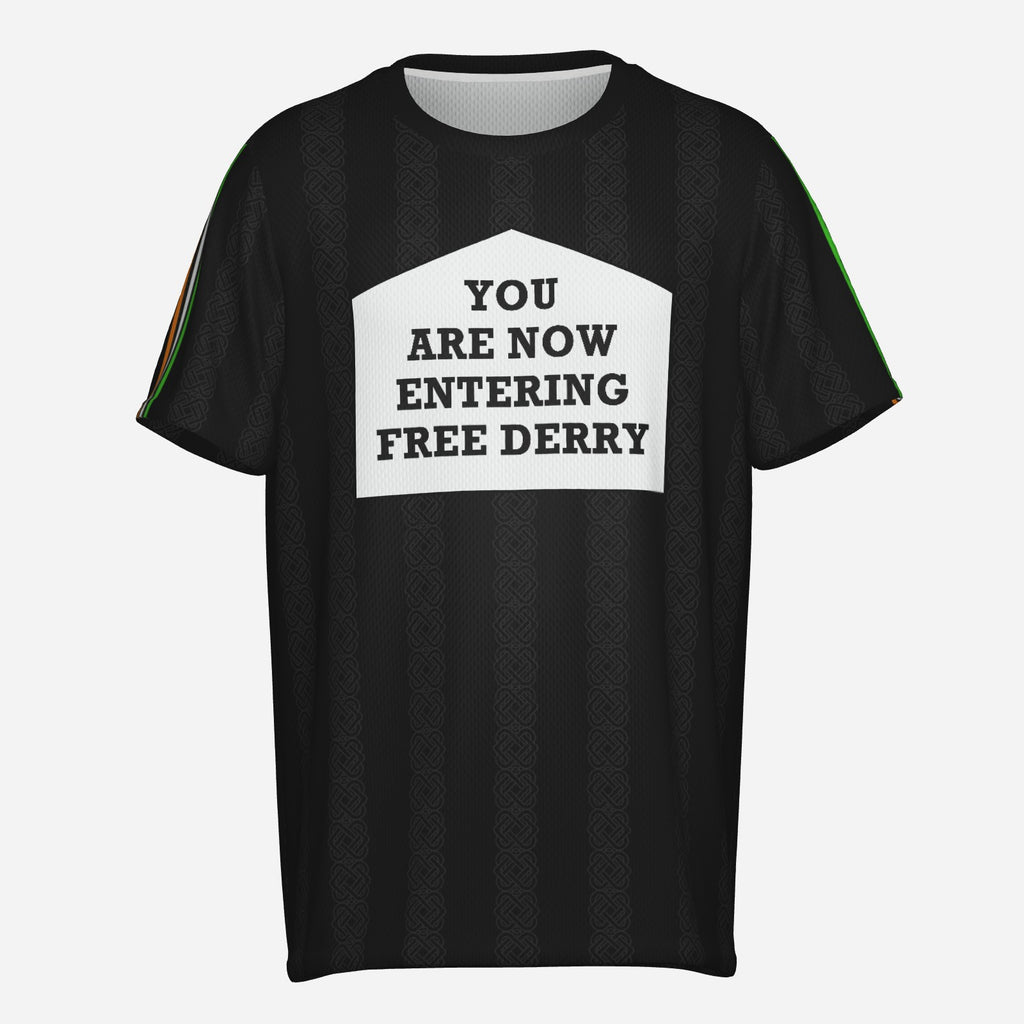 Free Derry Corner Black Mesh Jersey