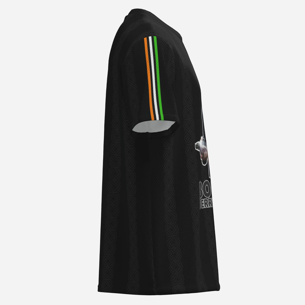 Bogside, Derry, Ireland Black O-Neck Mesh Jersey