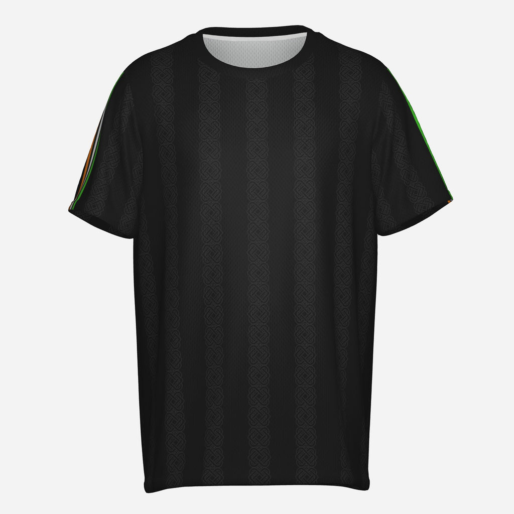 Black O-Neck Mesh Jersey