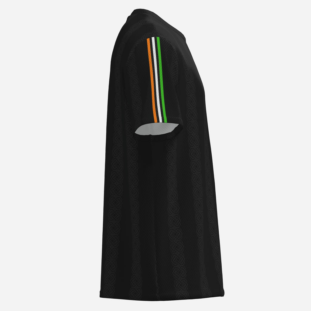 Black O-Neck Mesh Jersey