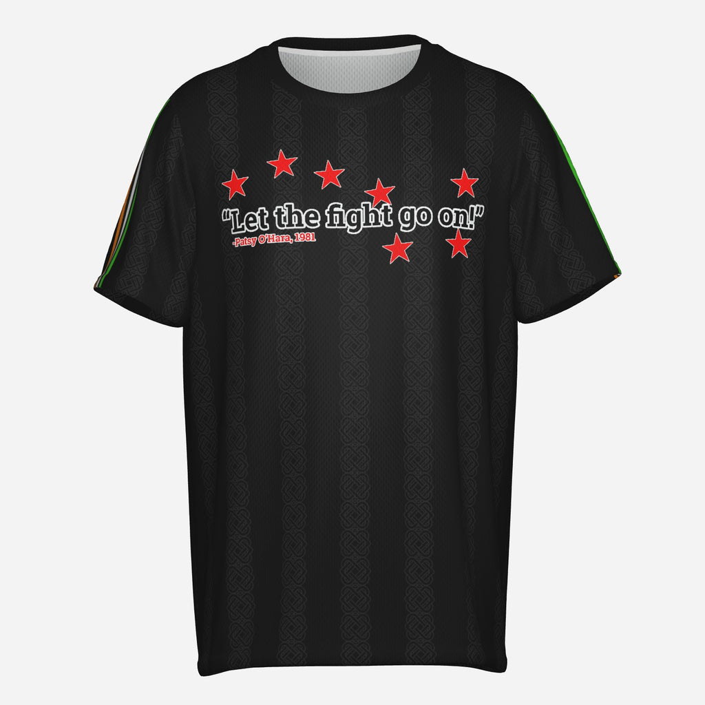 Let the fight go on! Patsy O'Hara Quote Black Mesh Jersey