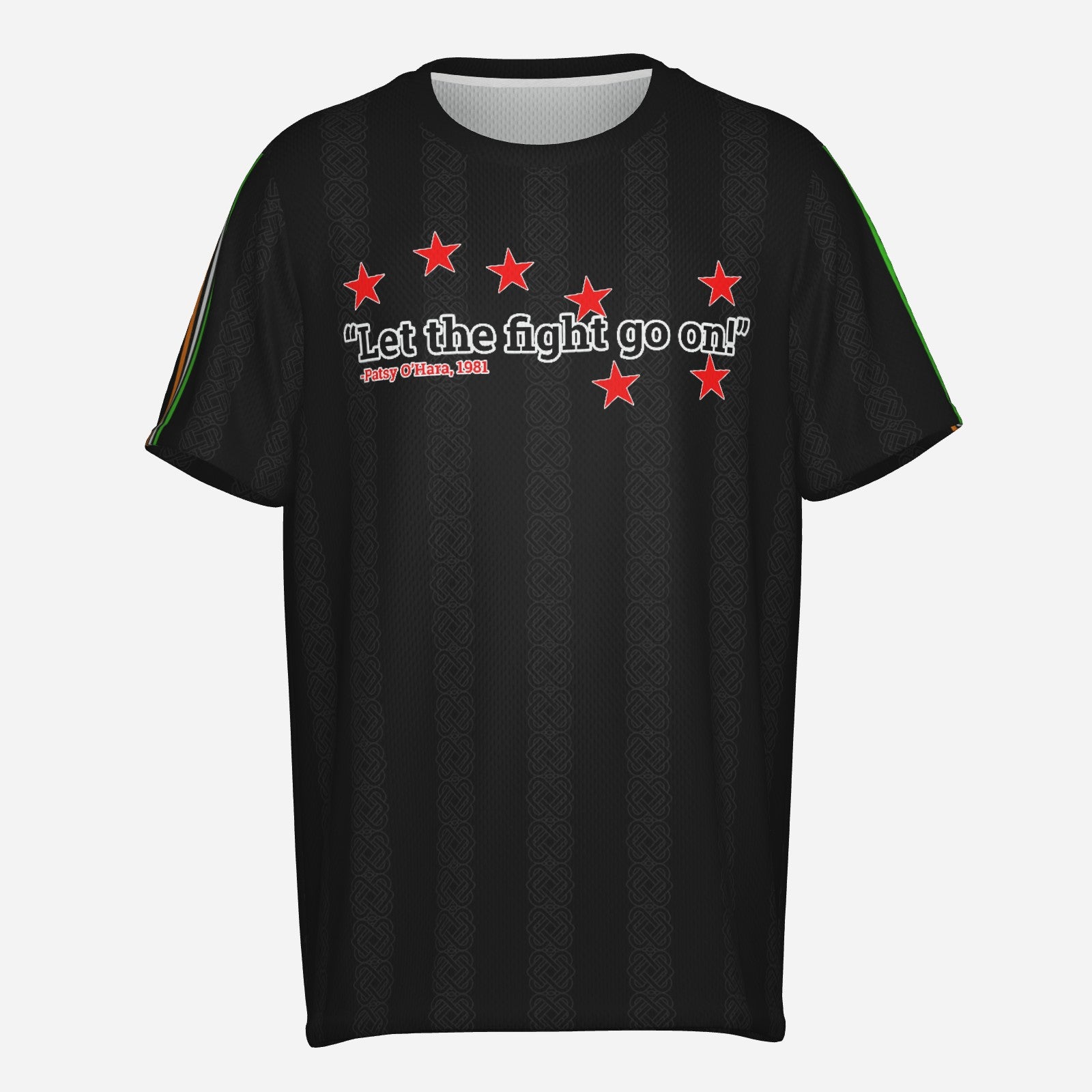 Let the fight go on! Patsy O'Hara Quote Black Mesh Jersey