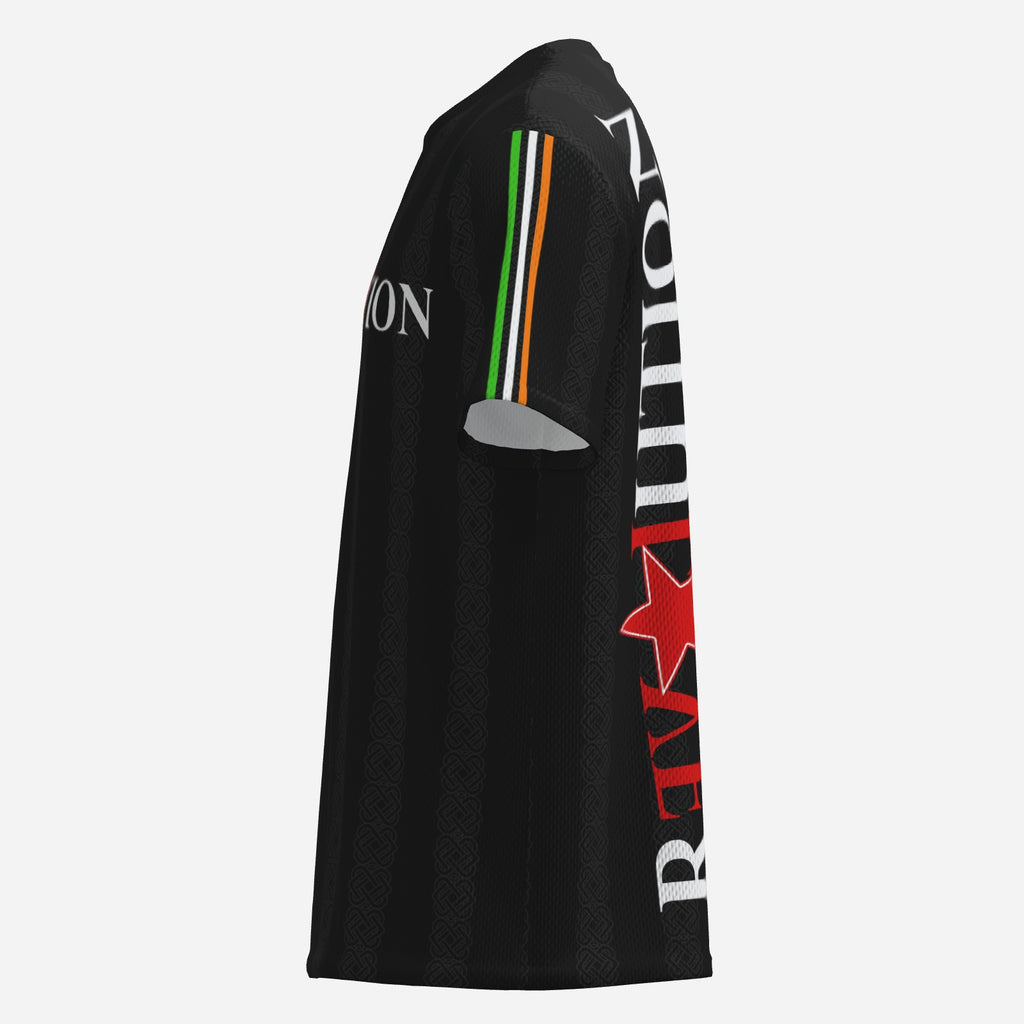 LOVE/REVOLUTION O-Neck Mesh Jersey