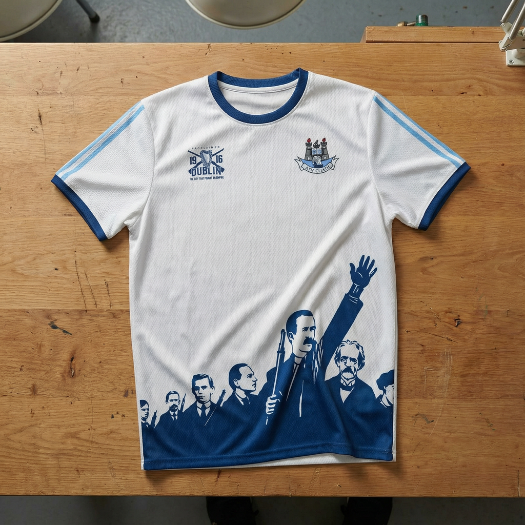 Dublin Áth Cliath in White- The City that fought an empire JERSEY Round Neck