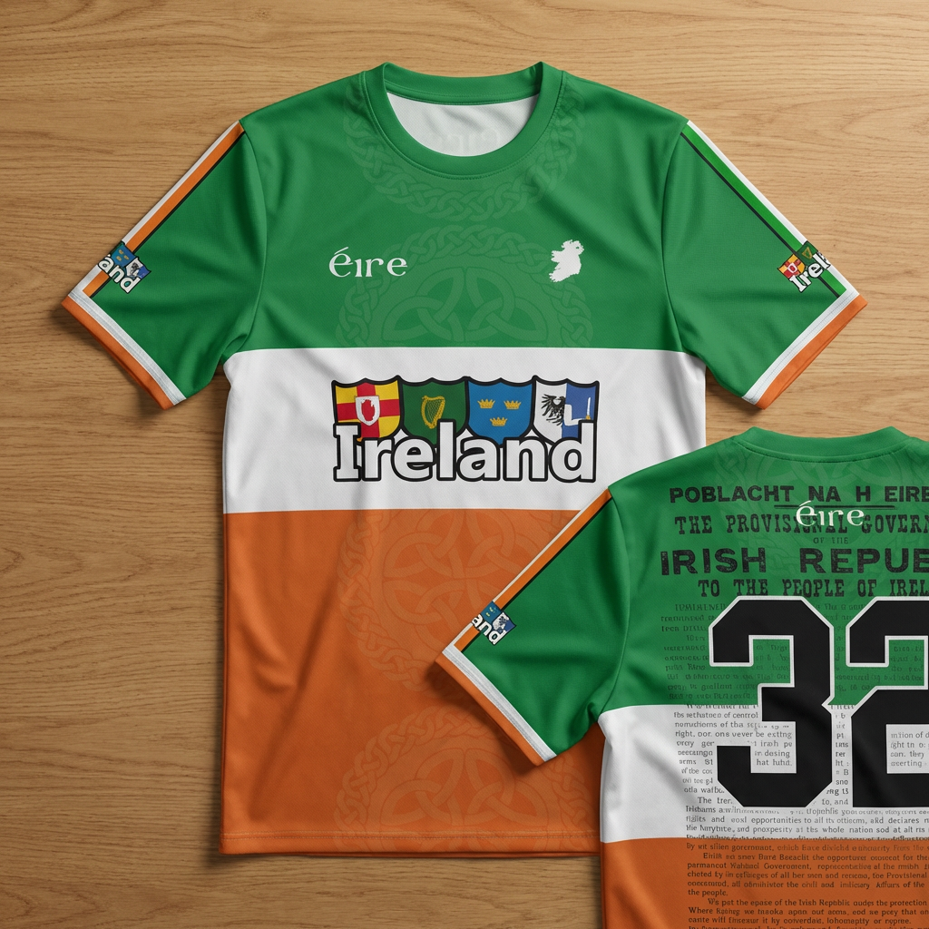 Ireland 4 Provinces T-Shirt - Top Quality Premium Material (2) 100% Cotton